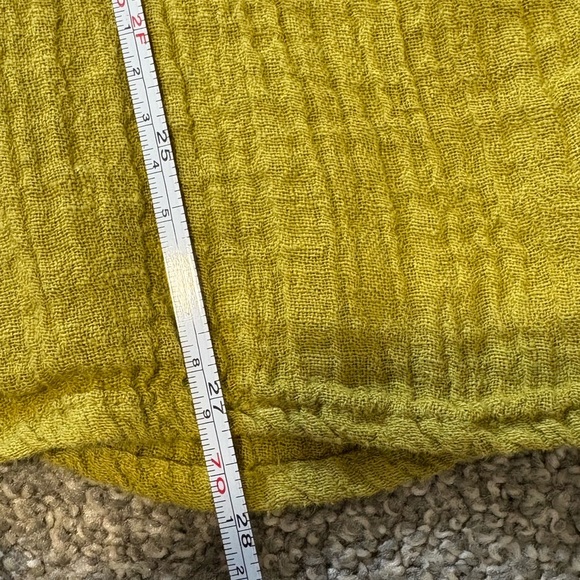 CP Shades Mustard Yellow Linen 3/4 Sleeve Blouse Loose Fit Summer Tunic Top O/S - Picture 10 of 11